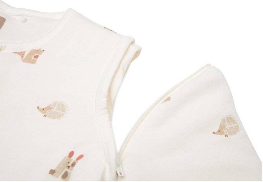 Jollein baby slaapzak met afritsbare mouw Animal Friends wit beige - Foto 2