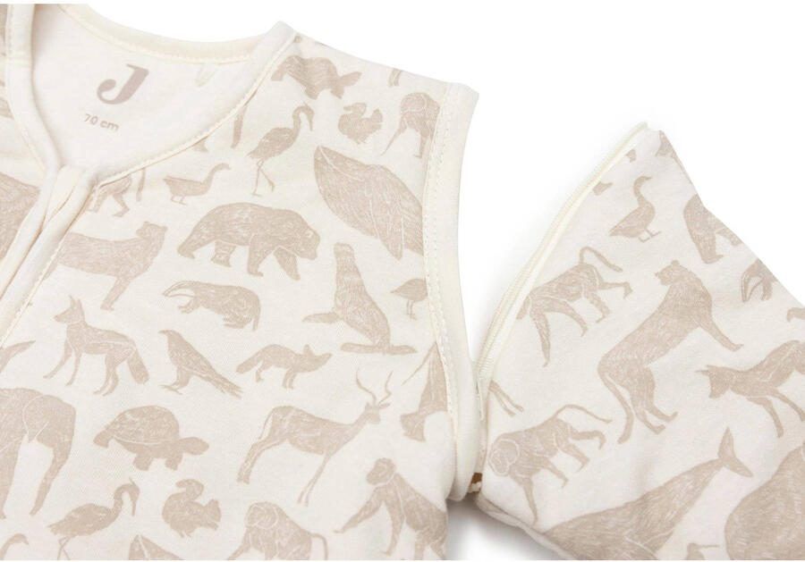 Jollein baby slaapzak met afritsbare mouw Animals Nougat Babyslaapzak Beige 110 - Foto 3