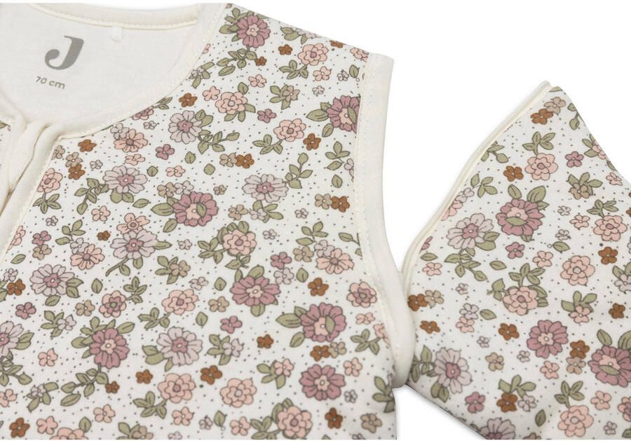 Jollein baby slaapzak met afritsbare mouw Retro Flowers Babyslaapzak Roze 110