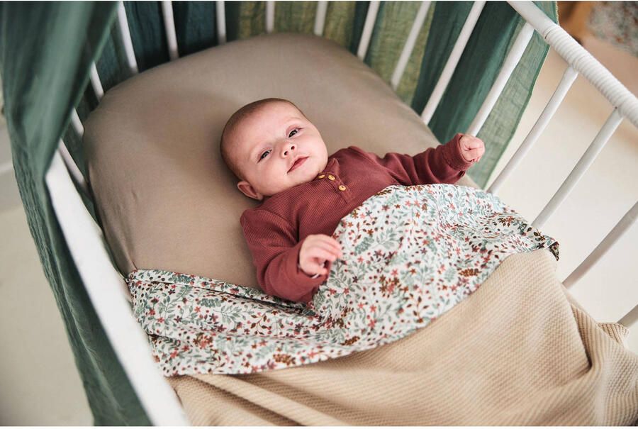 Jollein baby wiegdeken 75x100cm Basic knit nougat Babydeken Beige Effen