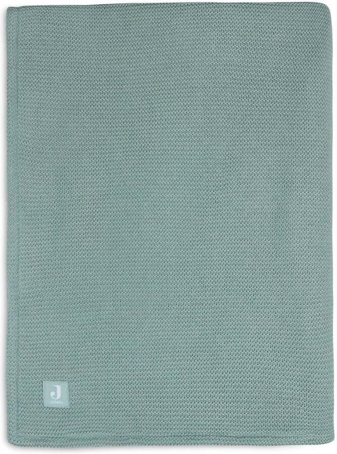 Jollein baby wiegdeken Basic Knit 75x100cm Forest Green Fleece Babydeken Groen