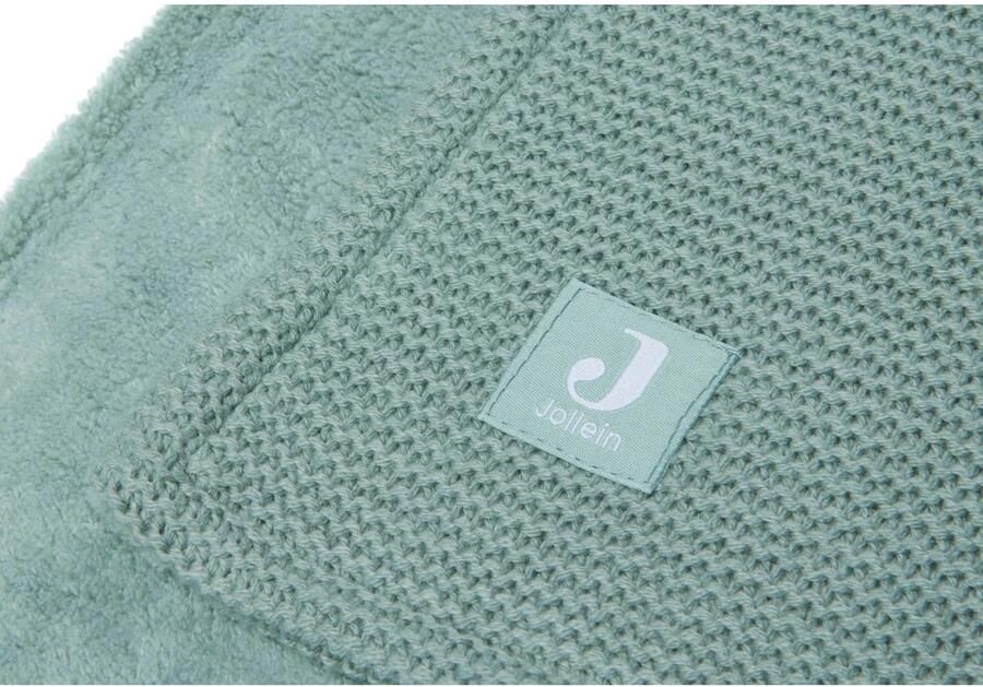 Jollein baby wiegdeken Basic Knit 75x100cm Forest Green Fleece Babydeken Groen - Foto 2