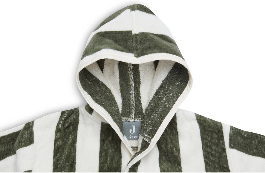 Jollein badstof badjas 3-4 jaar Stripe Terry Leaf Green GOTS Groen Streep - Foto 3