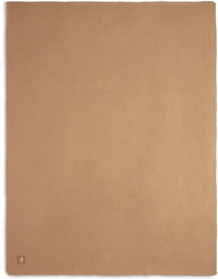 Jollein gebreide baby wiegdeken 75x100 cm Basic Knit Biscuit Fleece Babydeken Bruin