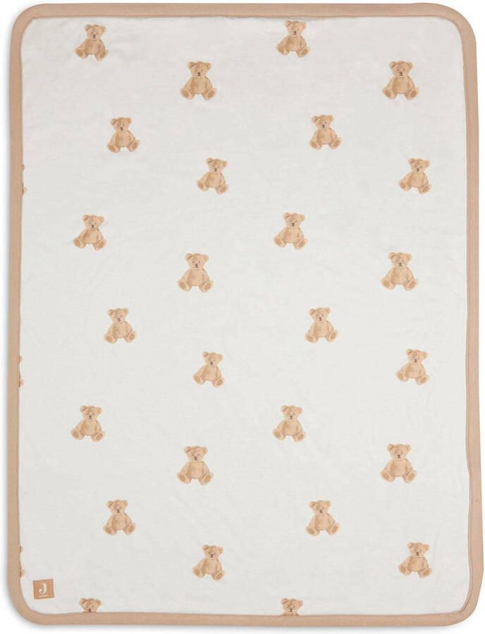 Jollein gevoerde baby wiegdeken Jersey 75x100cm Teddy Bear Babydeken Ecru