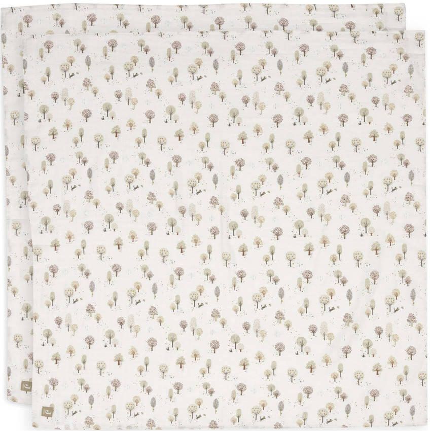 Jollein hydrofiele doek 115x115cm Tiny Park ecru (set van 2)