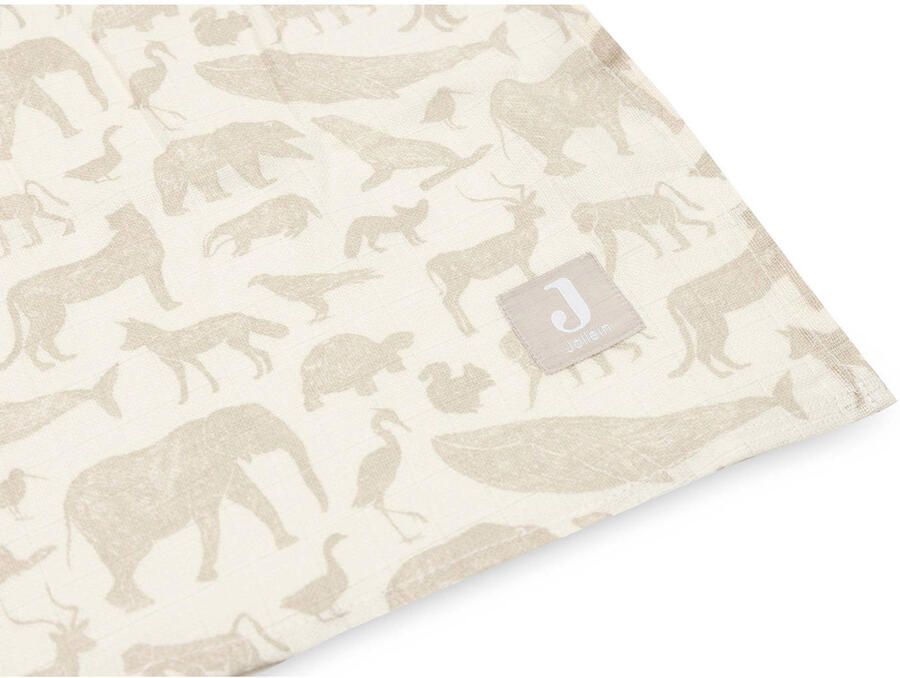 Jollein hydrofiele doek large 115x115cm Animals set van 2 Nougat Hydrofiele luiers Beige - Foto 3
