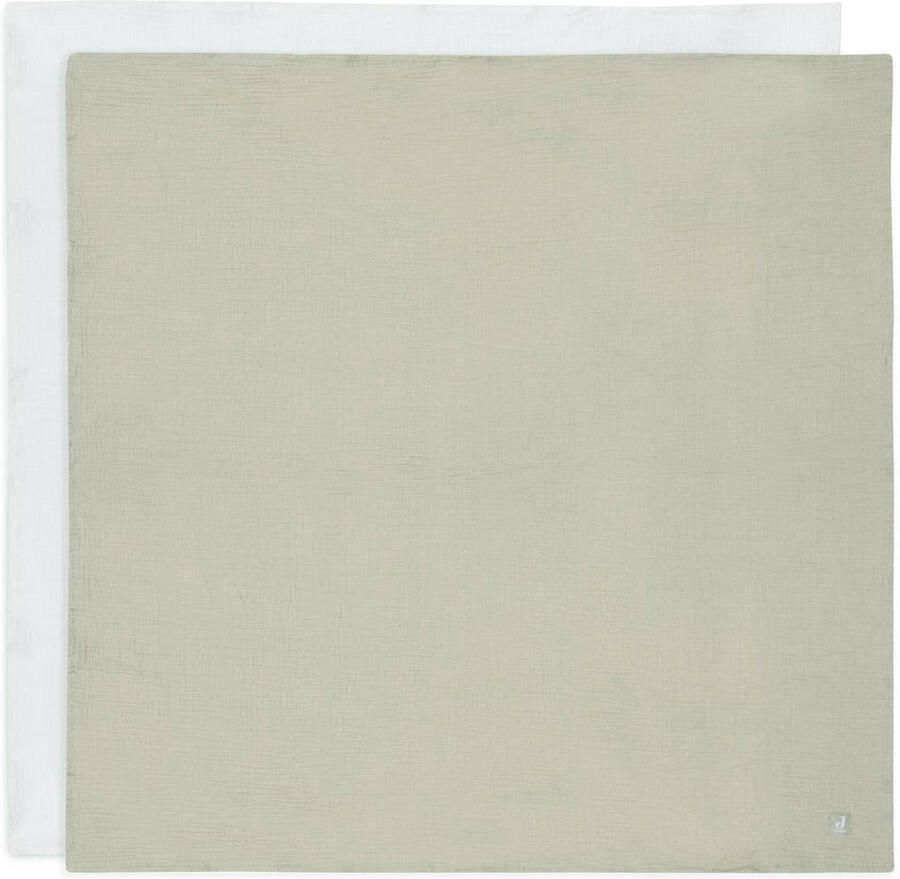 Jollein Hydrofiele Doek Large 115x115cm Olive Green Ivory (2pack) Hydrofiele luiers Groen