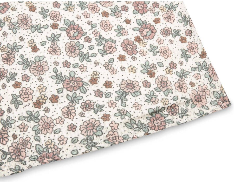 Jollein hydrofiele doek large 115x115cm Retro Flowers set van 2 Oatmeal Hydrofiele luiers Roze - Foto 3