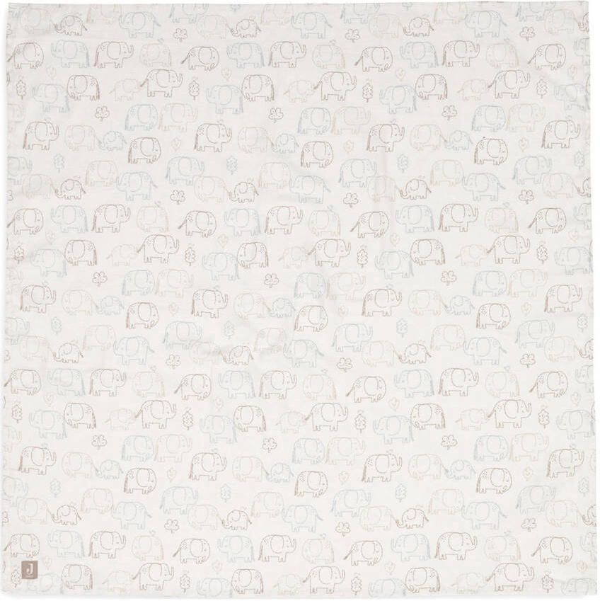 Jollein hydrofiele doek large Elephant Tales wit beige (set van 2) - Foto 2