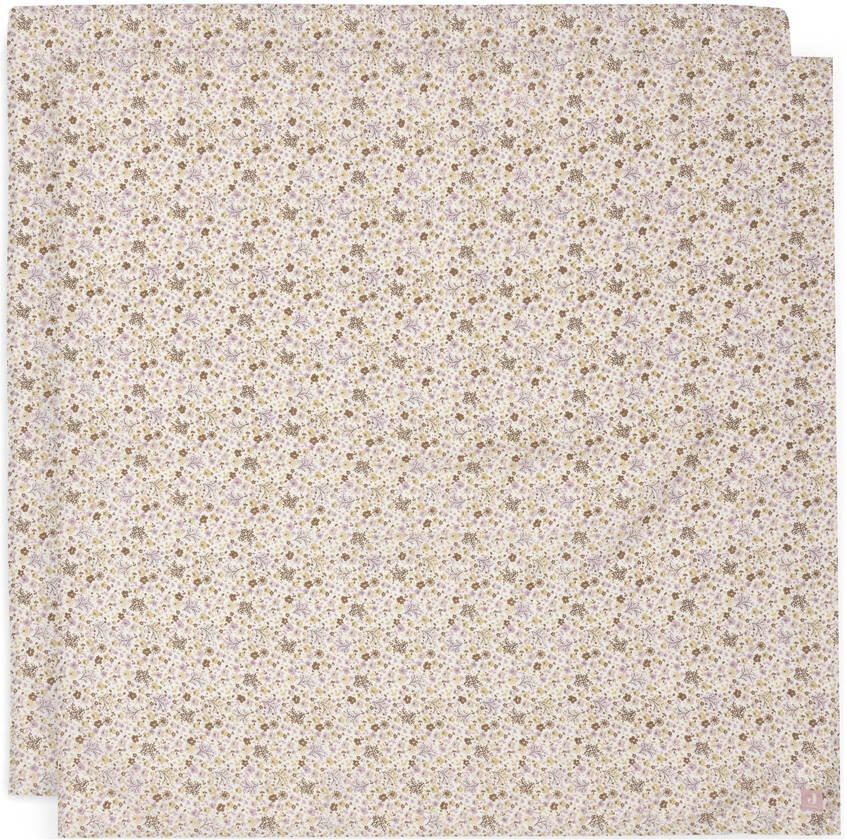 Jollein hydrofiele doek large Flower Fairies beige lila (set van 2)