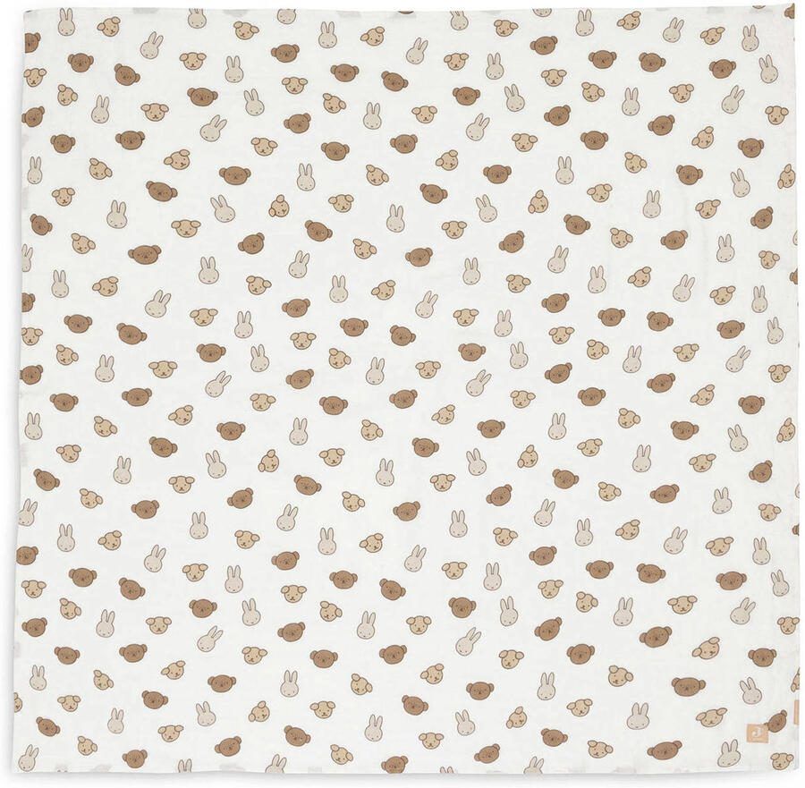 Jollein hydrofiele doek large Miffy and Friends wit beige bruin (set van 2) - Foto 3