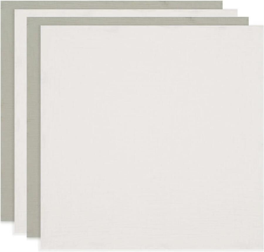 Jollein Hydrofiele Doek Small 70x70cm olijfgroen ivoor (4 pack) Hydrofiele luiers