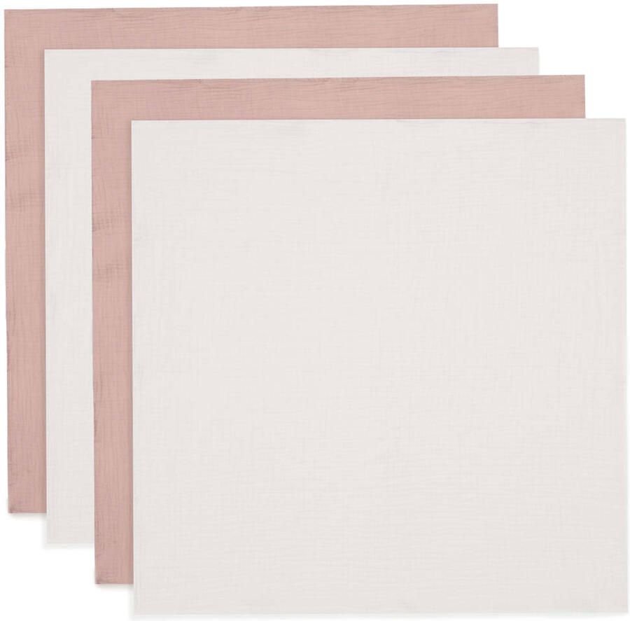 Jollein Hydrofiele Doek Small 70x70cm oudroze ivoor (4 pack) Hydrofiele luiers