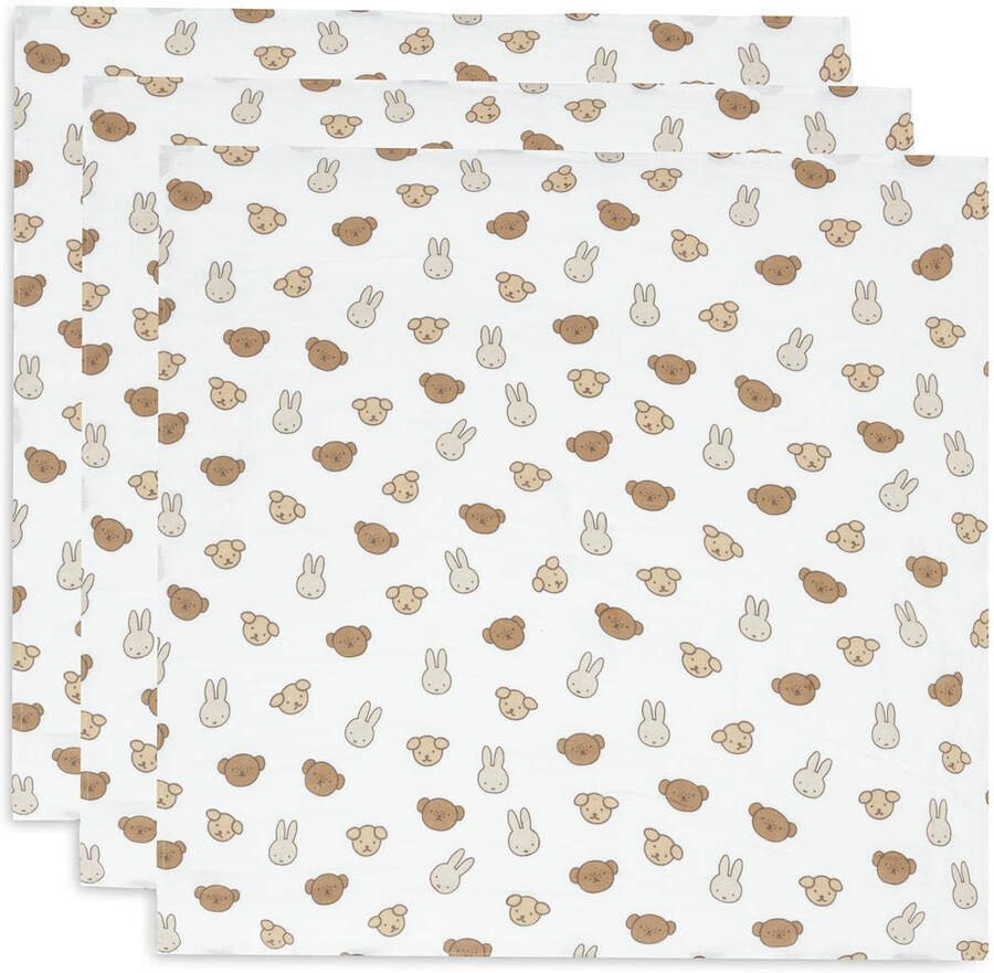 Jollein hydrofiele doek small Miffy and Friends offwhite beige (set van 3)
