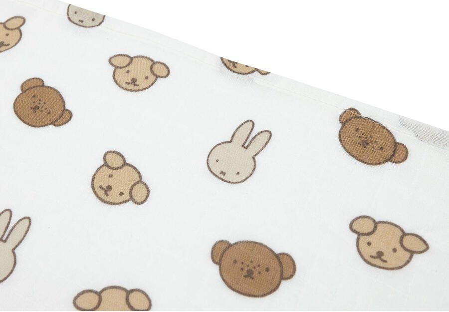 Jollein hydrofiele doek small Miffy and Friends offwhite beige (set van 3) - Foto 3