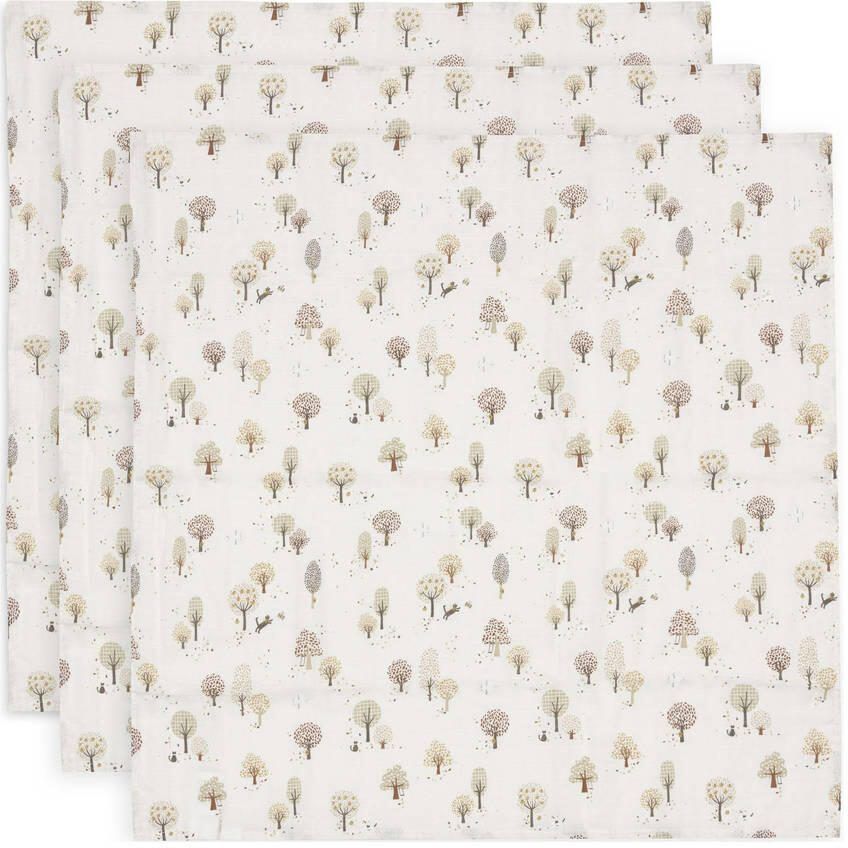 Jollein hydrofiele doek small Tiny Park wit beige (set van 3)