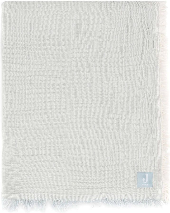 Jollein hydrofiele wiegdeken Fringe Stripe Sea Green Ivory - Foto 3