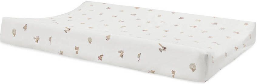 Jollein jersey aankleedkussenhoes Animal Friends wit beige
