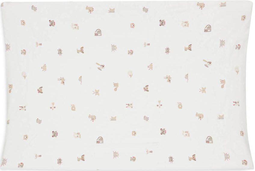 Jollein jersey aankleedkussenhoes Animal Friends wit beige - Foto 2