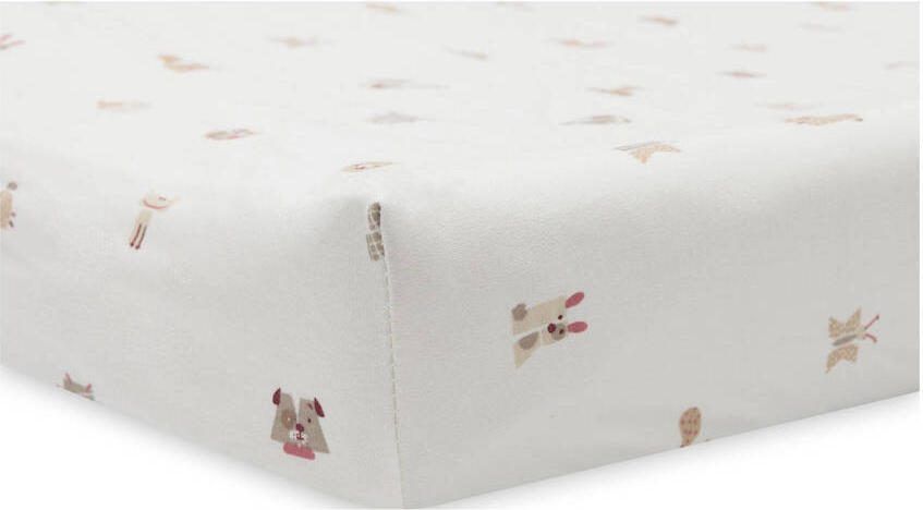 Jollein jersey aankleedkussenhoes Animal Friends wit beige - Foto 3