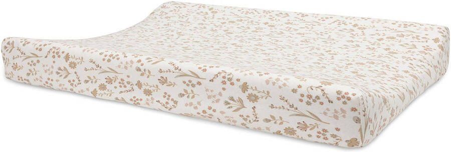 Jollein jersey aankleedkussenhoes Bloomy offwhite beige