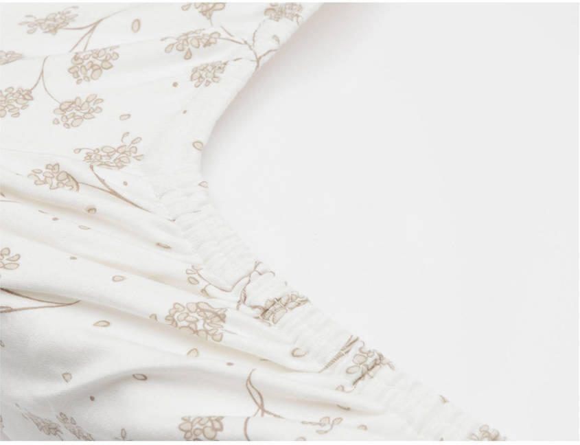 Jollein jersey aankleedkussenhoes Leafy Dreams wit beige - Foto 2