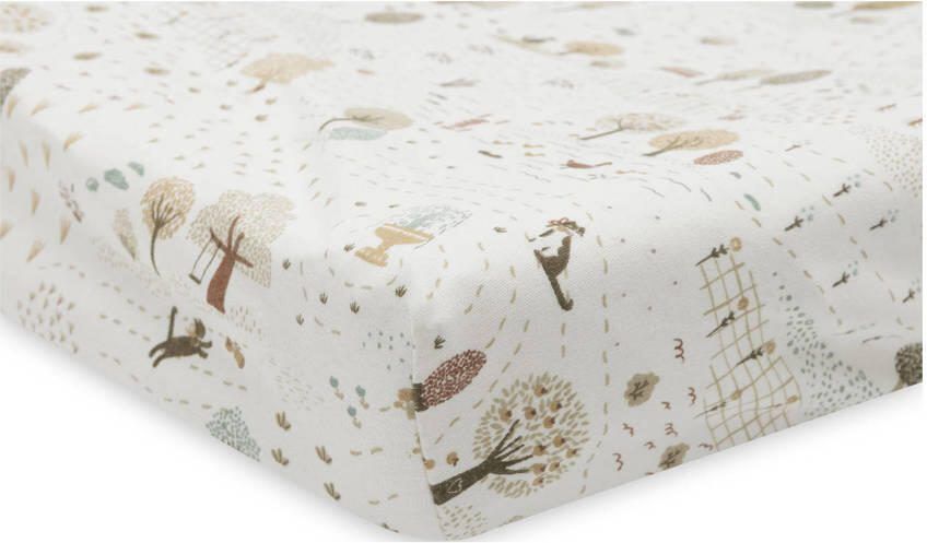 Jollein jersey aankleedkussenhoes Tiny Park wit beige - Foto 3
