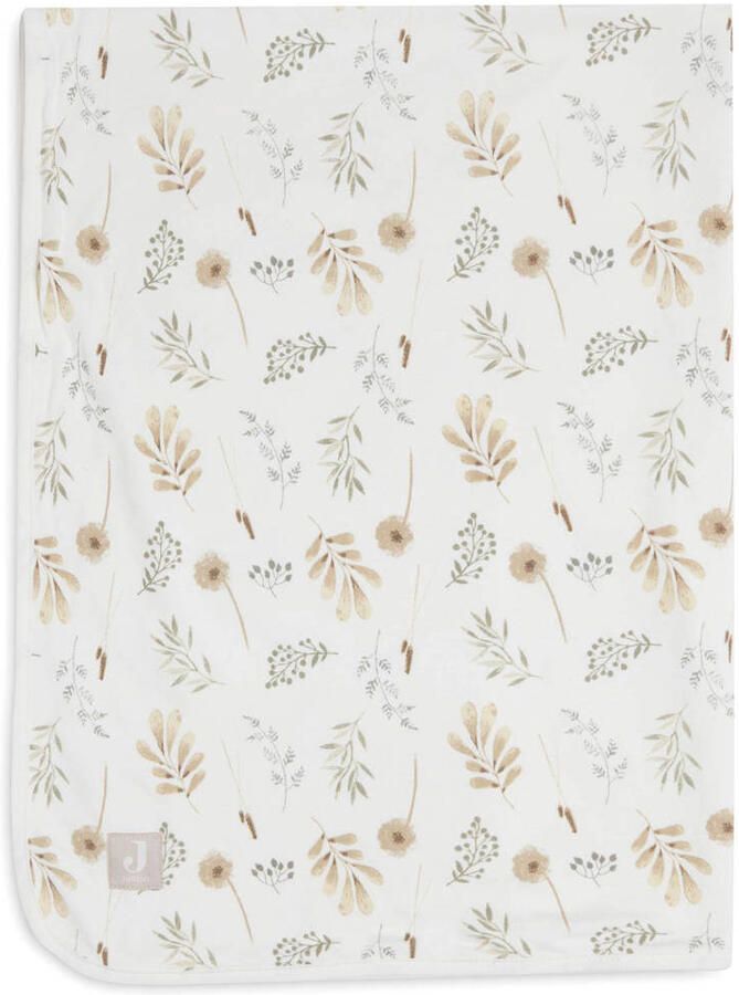 Jollein jersey baby wiegdeken 75x100cm Wild Flowers Babydeken Wit Bloe