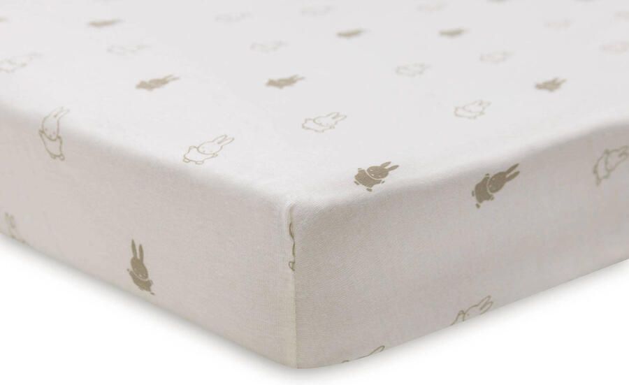 Jollein katoenen jersey ledikant hoeslaken 60x120cm Happy Miffy Olive Green Groen