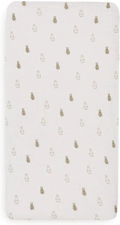 Jollein katoenen jersey ledikant hoeslaken 60x120cm Happy Miffy Olive Green Groen - Foto 3