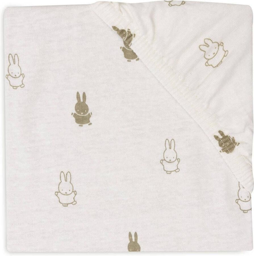 Jollein katoenen jersey ledikant hoeslaken 60x120cm Happy Miffy Olive Green Groen - Foto 2