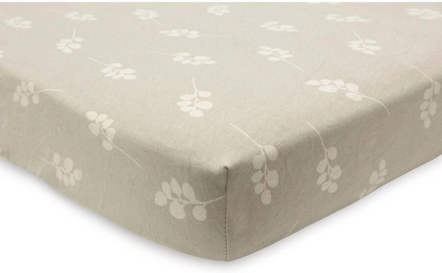 Jollein katoenen jersey ledikant hoeslaken 70x140cm Twig Olive Green Groen
