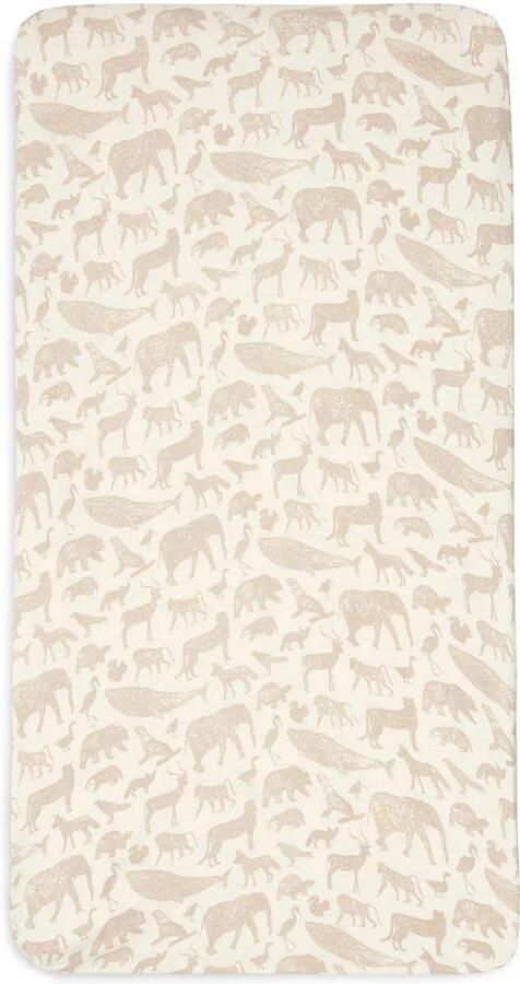 Jollein katoenen jersey wieg hoeslaken 40 50x80 90cm Animals Nougat Beige - Foto 3