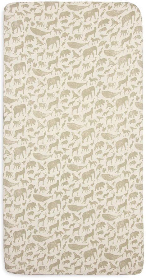 Jollein katoenen jersey wieg hoeslaken 40 50x80 90cm Animals Olive Green Groen - Foto 3