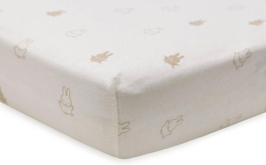 Jollein katoenen jersey wieg hoeslaken 40 50x80 90cm Happy Miffy Nougat Beige