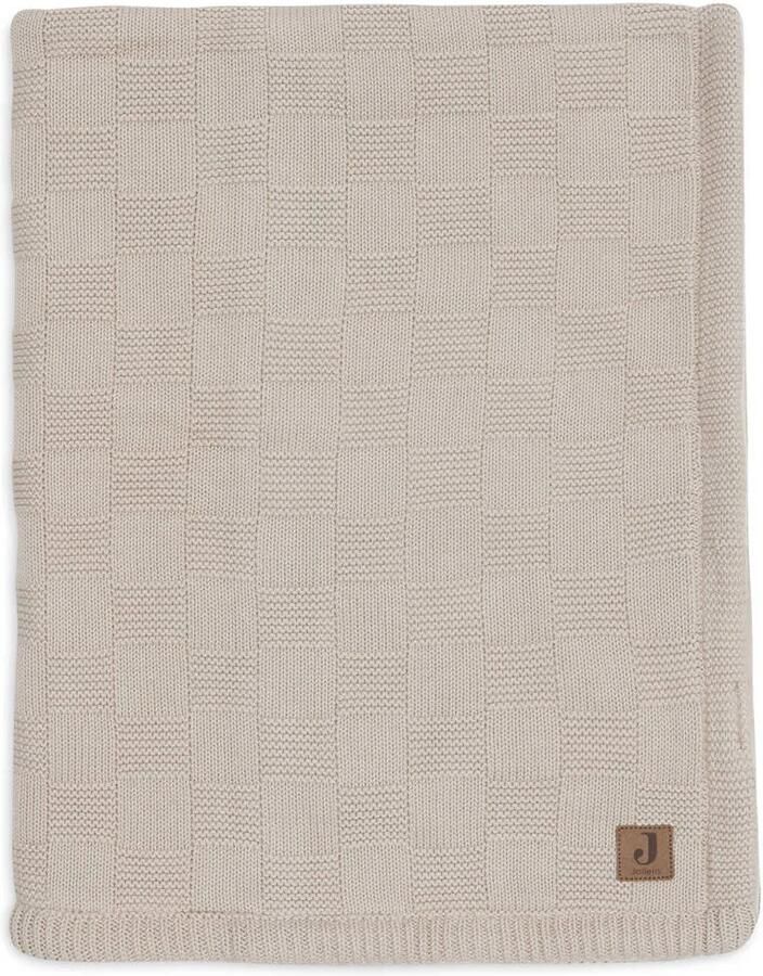 Jollein ledikant deken Box Knit Warm Sand Velvet