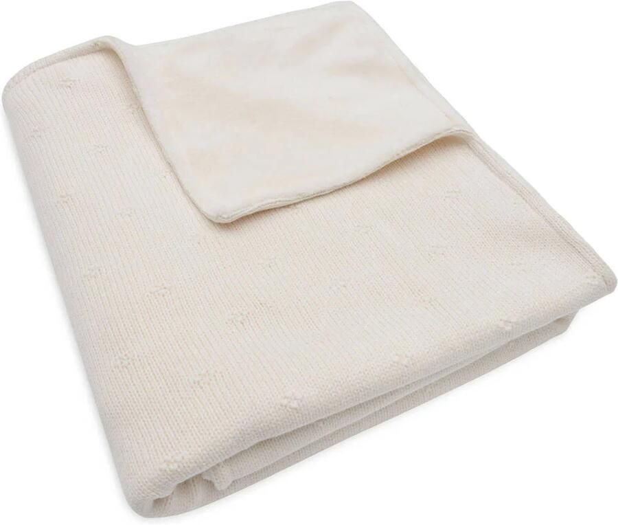 Jollein ledikant deken Cosy Knit Ivory Velvet