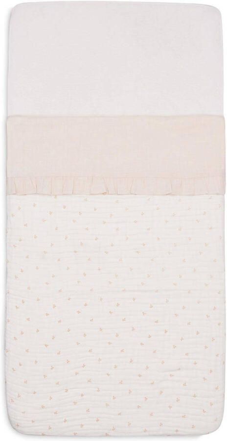 Jollein ledikant laken Ruffle Natural Babylaken Beige Tekst