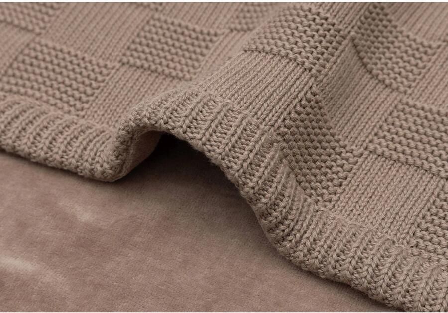 Jollein ledikantdeken Box Knit Milky Coffee Velvet bruin