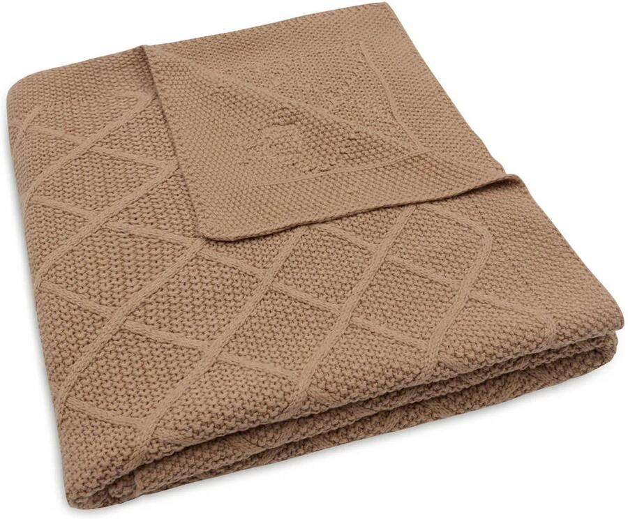 Jollein ledikantdeken Check Knit Biscuit