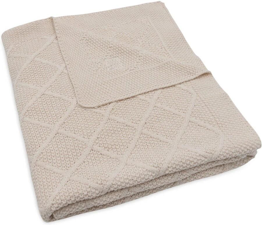 Jollein ledikantdeken Check Knit Oatmeal