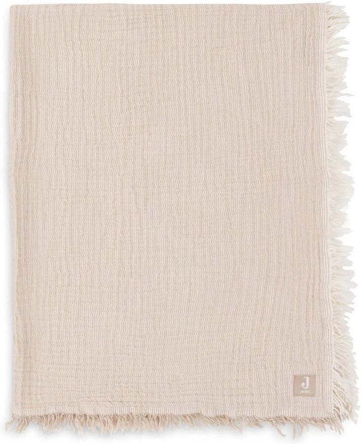 Jollein ledikantdeken Fringe Stripe Biscuit Ivory - Foto 3