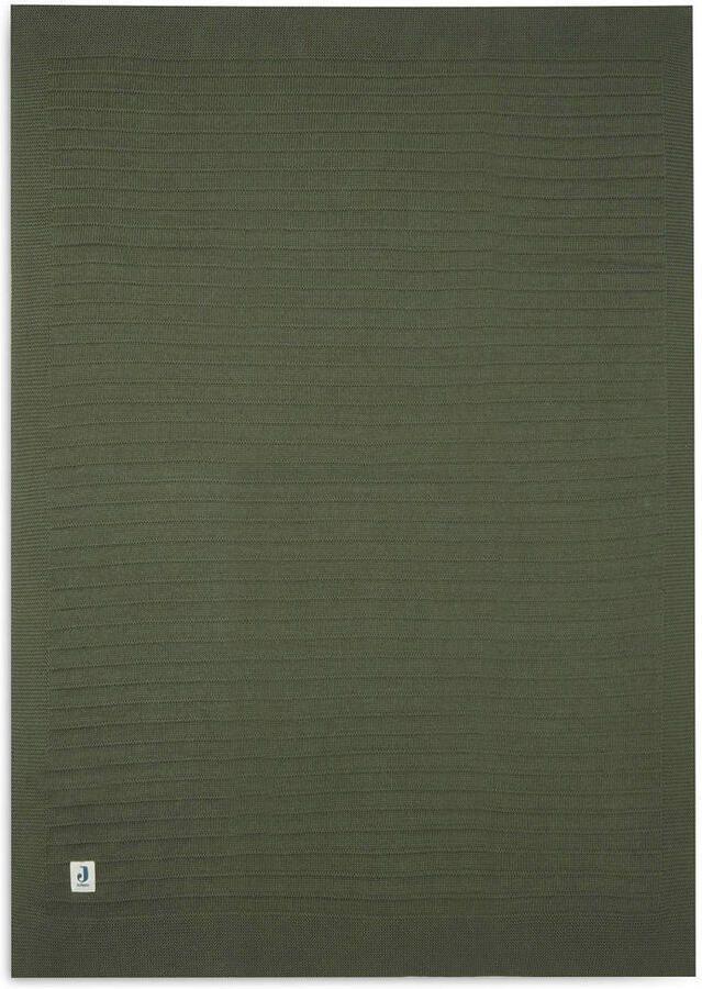 Jollein ledikantdeken Pure Knit Leaf Green Babydeken Groen Effen