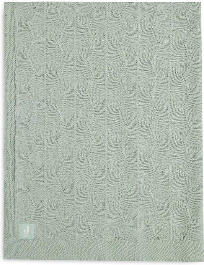 Jollein ledikantdeken Shell Knit Babydeken Blauw Effen