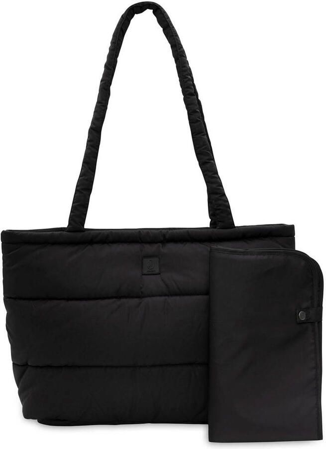 Jollein puffed bag mom luiertas black Zwart Effen