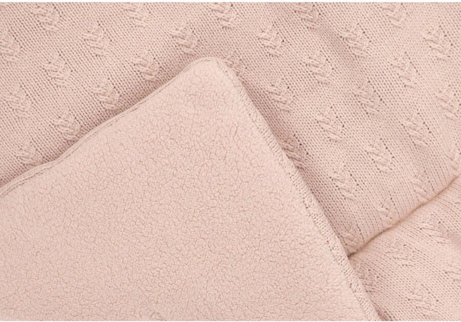 Jollein reversible boxkleed 75x95cm Grain Knit Wild Rose Roze - Foto 2