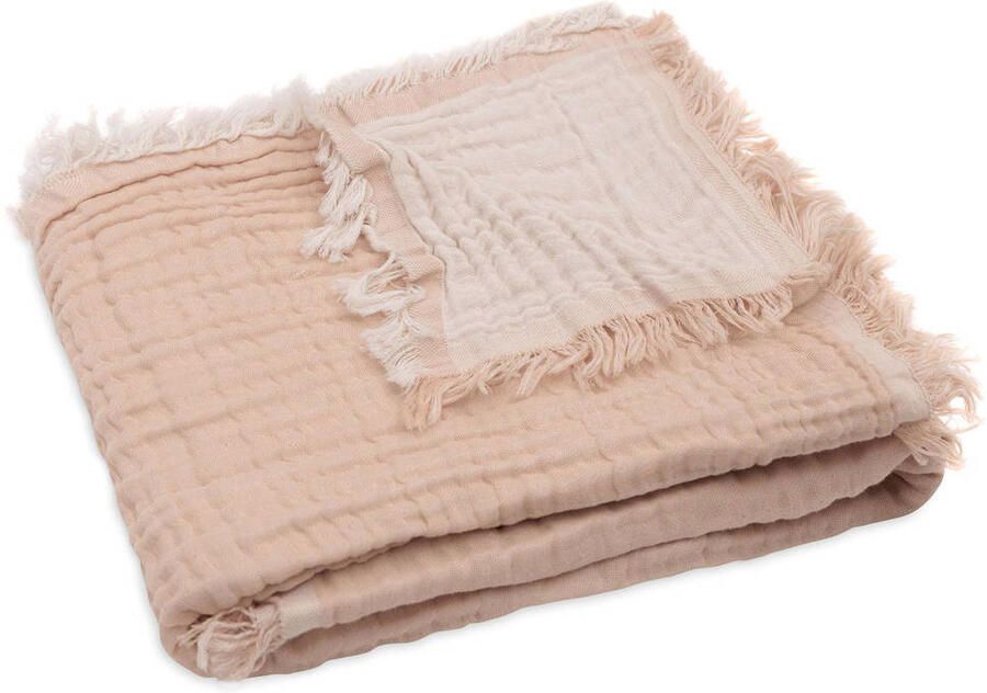Jollein wiegdeken Fringe Moonstone Ivory Babydeken Geel Effen
