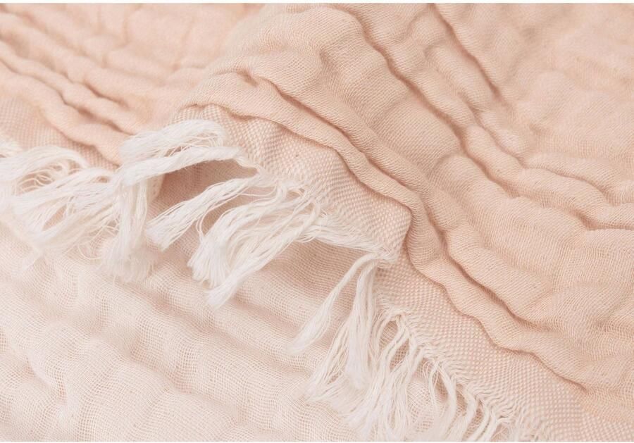 Jollein leidkantdeken 120x120cm Fringe Moonstone Ivory Babydeken Geel Effen - Foto 2