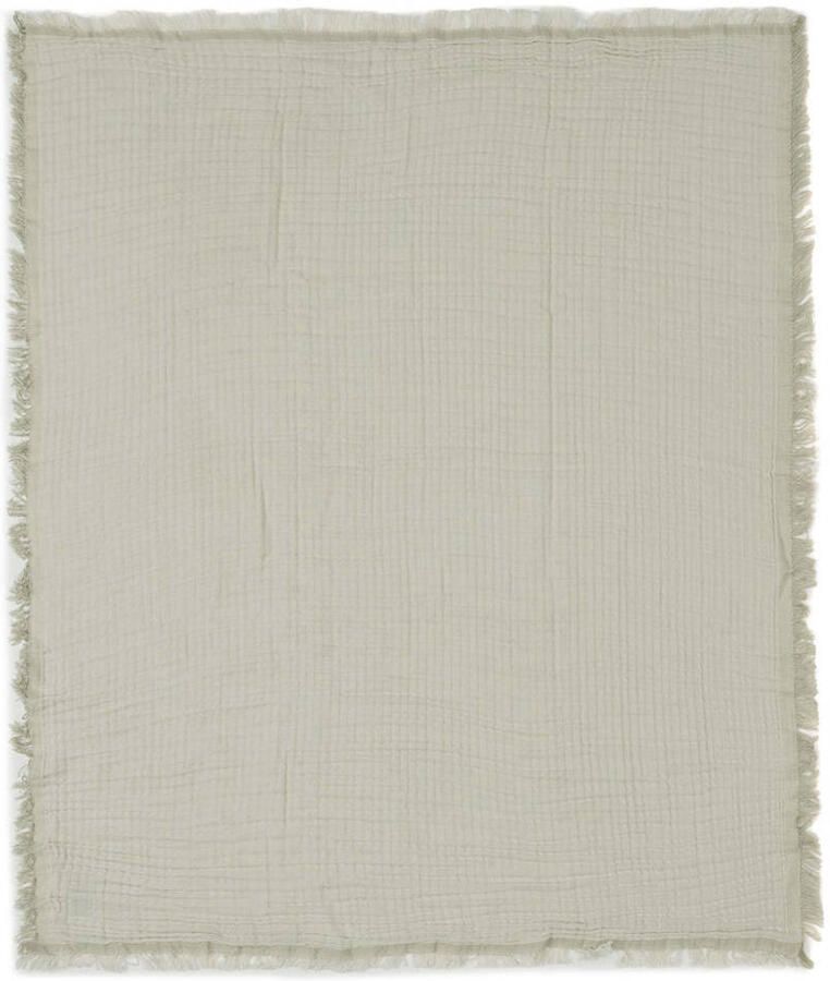 Jollein wiegdeken Fringe Olive Green Ivory Babydeken Groen Effen - Foto 2